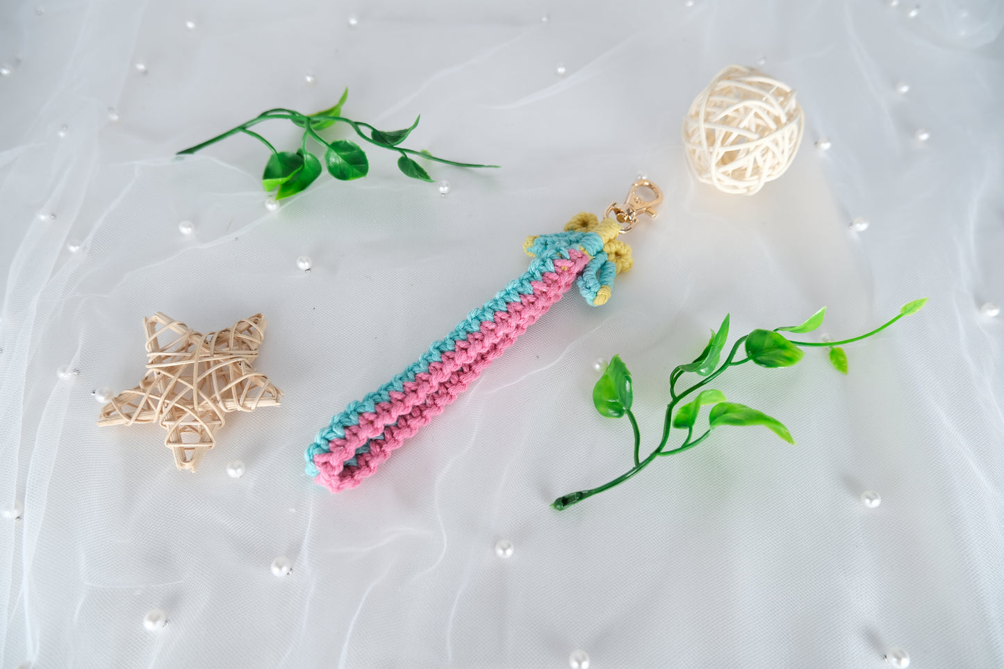 Handmade Macrame Keychain Lanyard