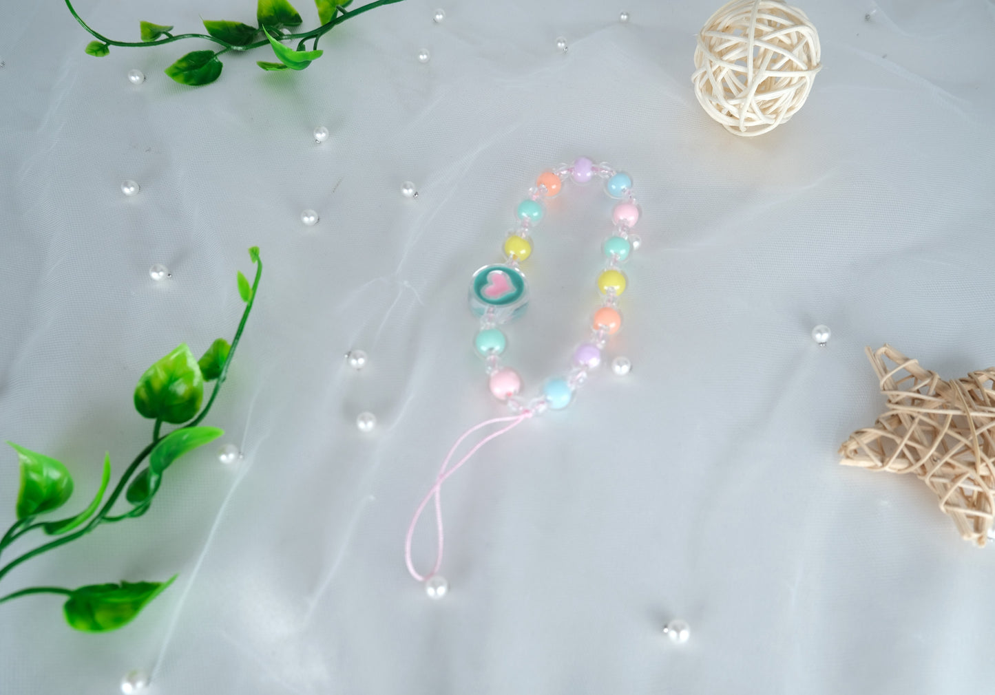 Handmade Colorful Beaded Phone Charm