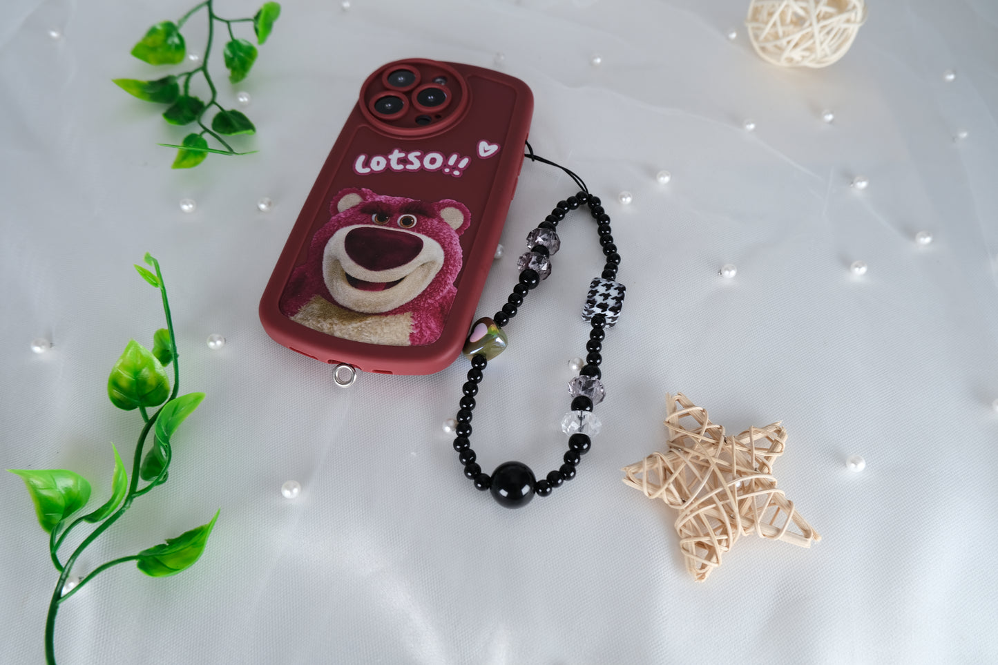 Black Healing Crystal Beaded Phone Strap