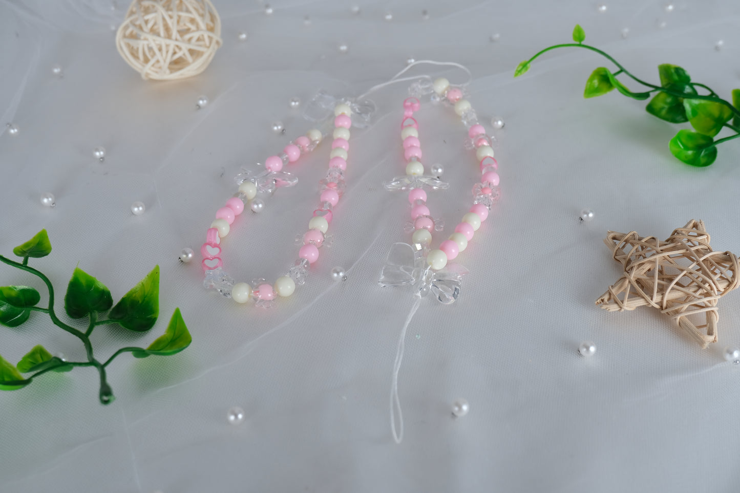 Kawaii Butterfly Crystal Beaded Phone Charm