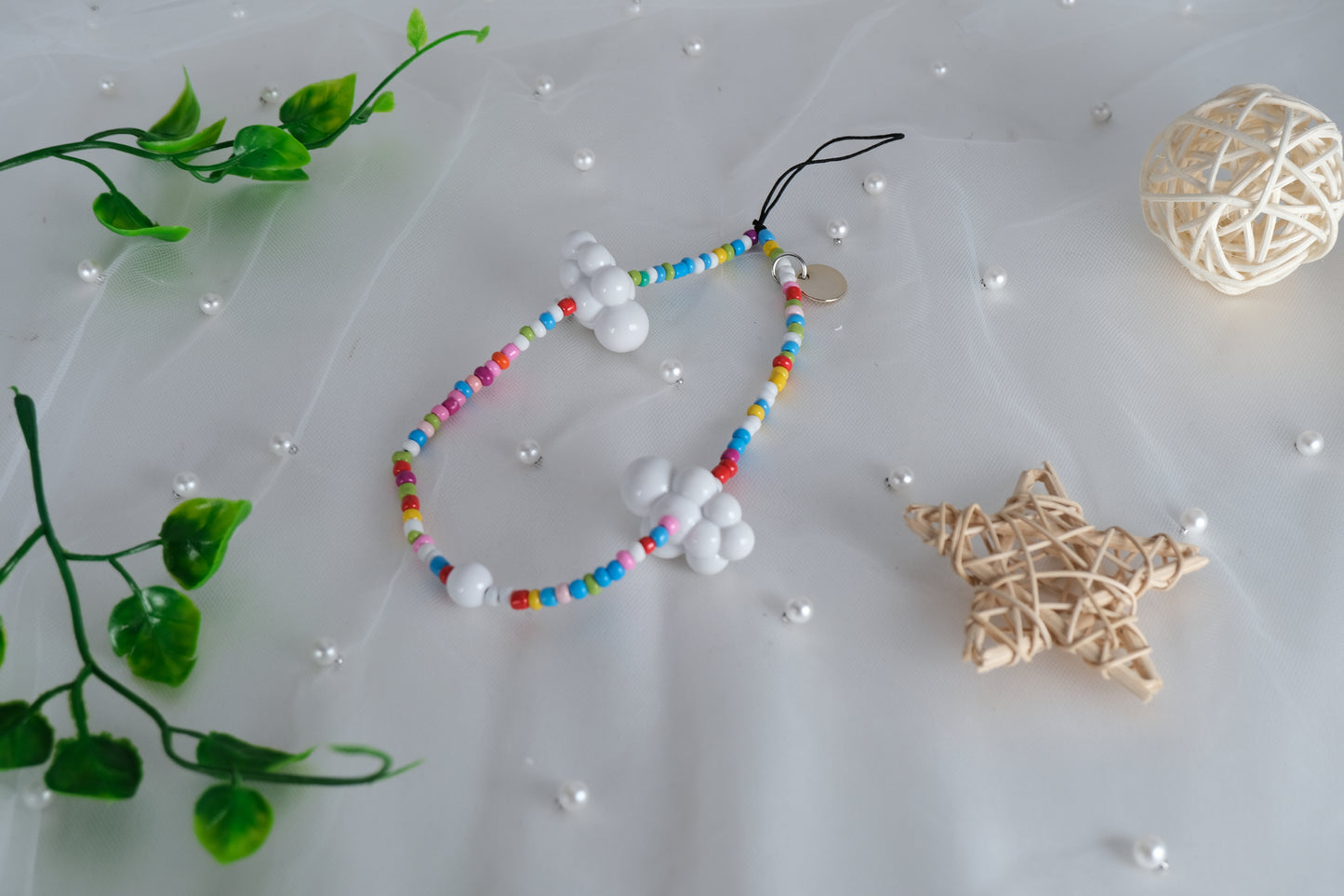 Handmade Colorful Small Beaded Phone Charm