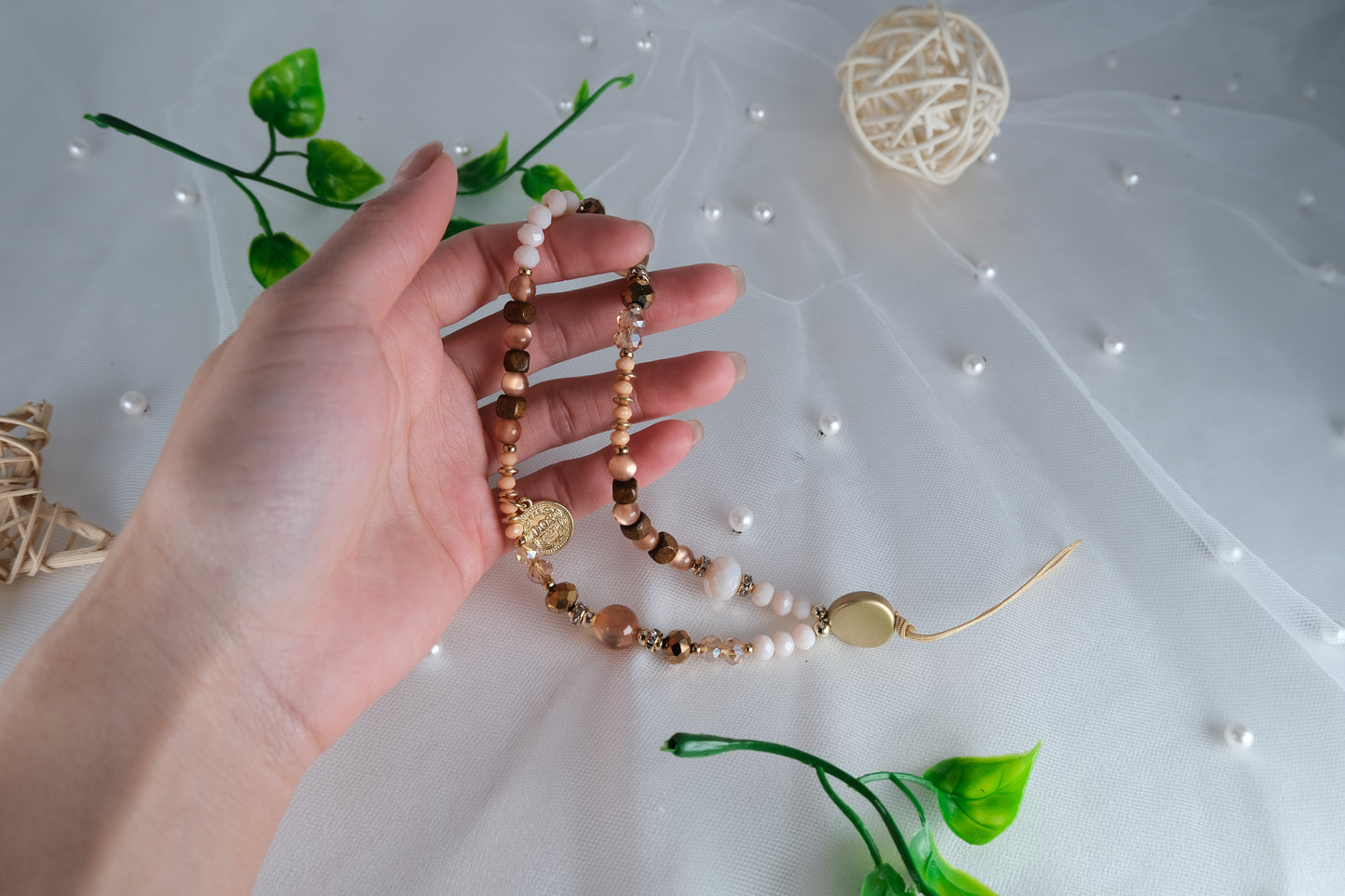 Small Beads Phone Charm Phone Lanyard