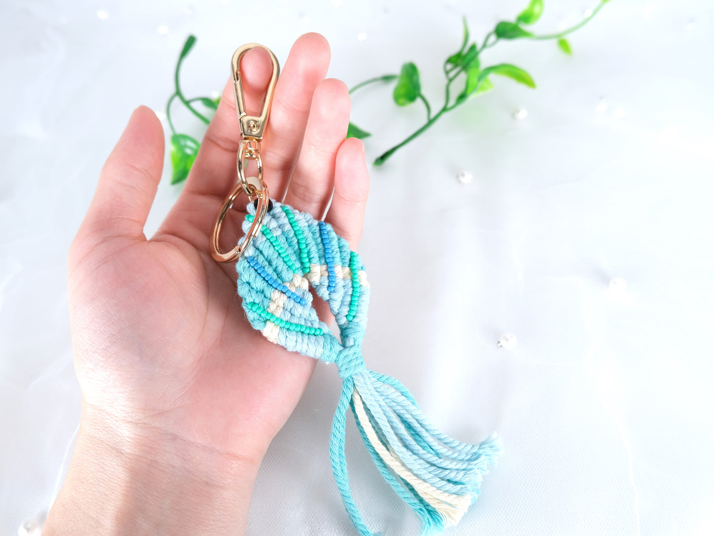 Handmade Boho Owl Keychain – Cute Macrame Animal Keychain