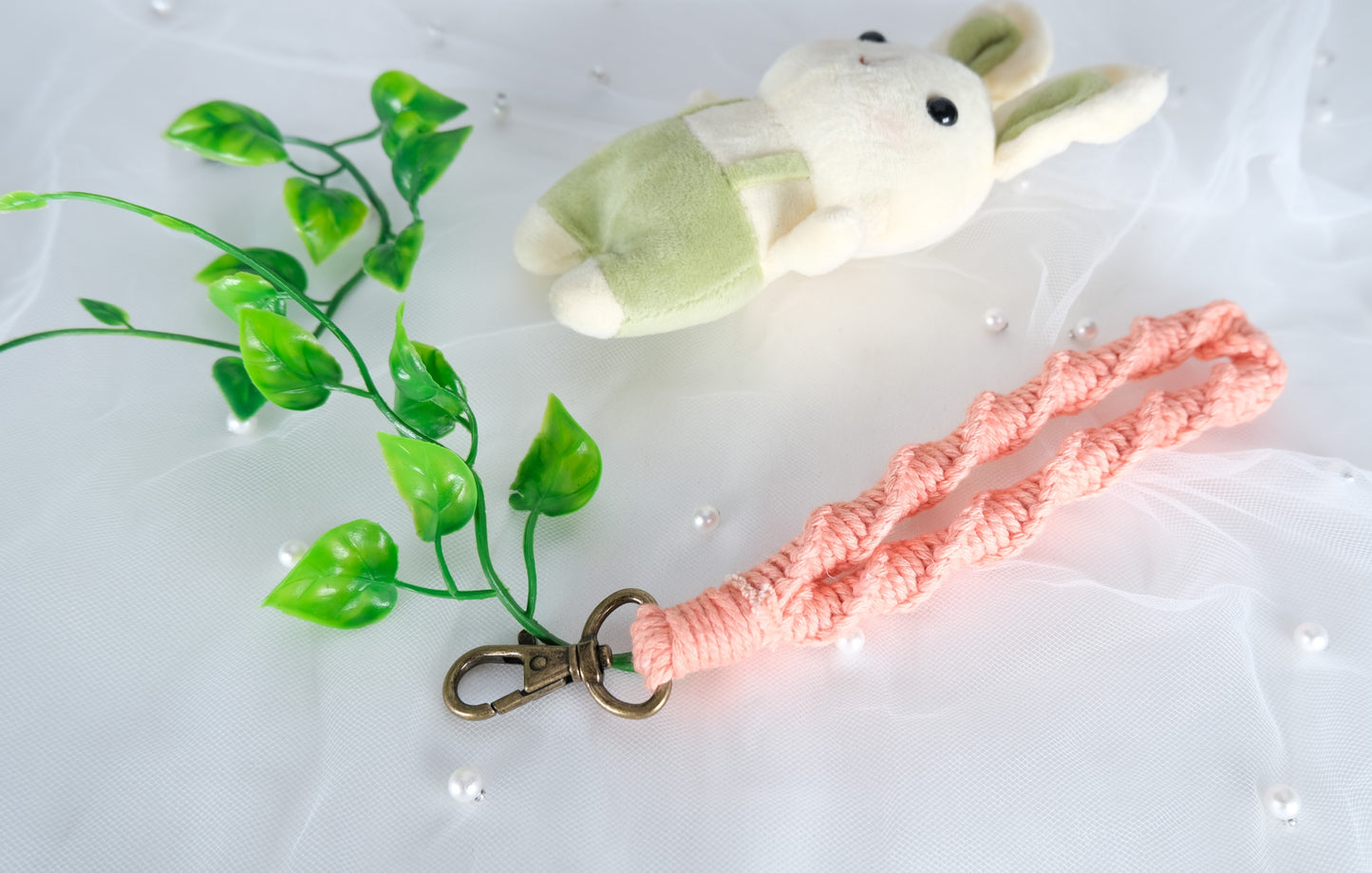 Handmade Macrame Wristlet – Boho Braided Keychain, Stylish Key Accessory