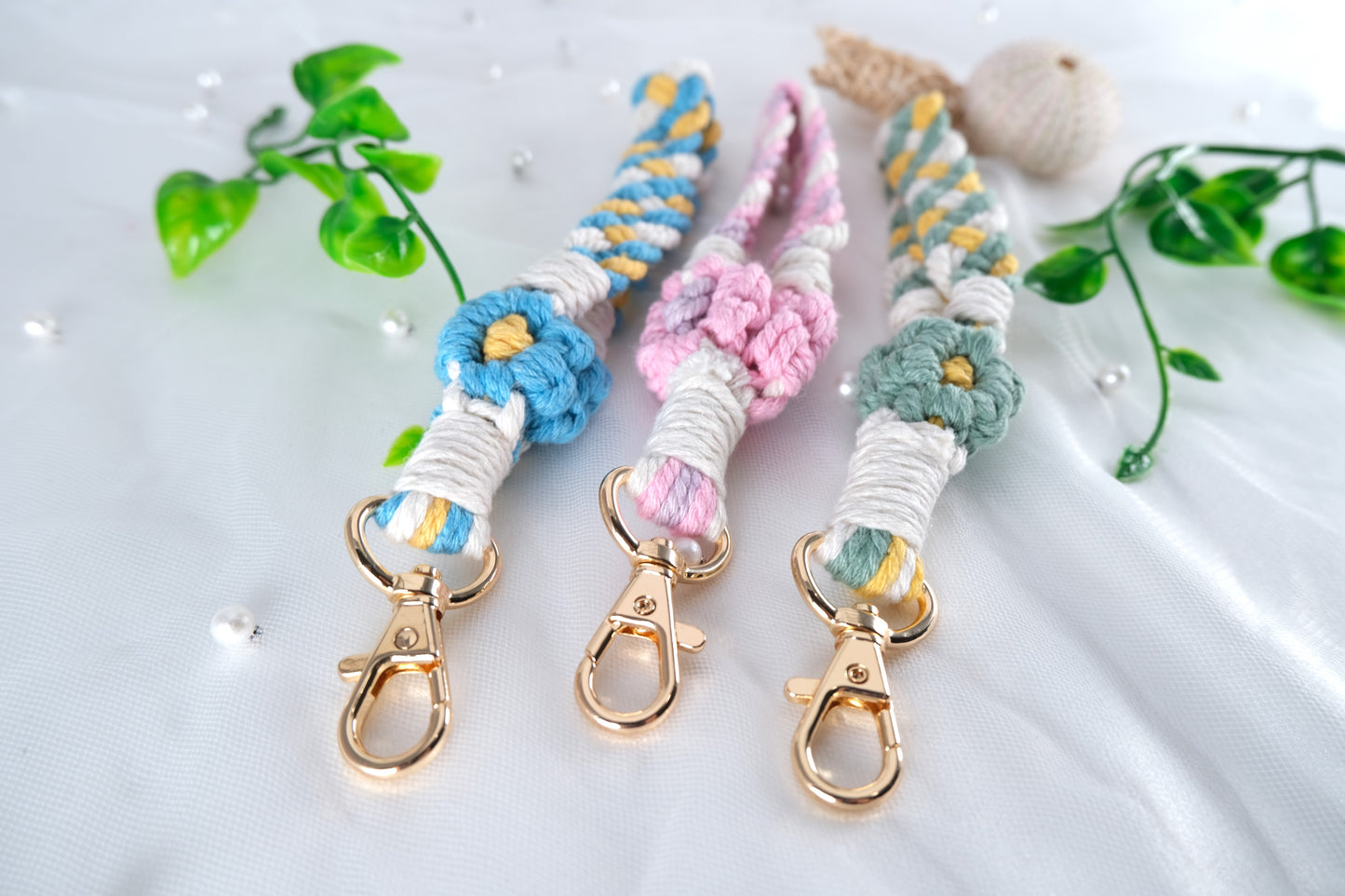 Elegant Handmade Macrame Flower Wristlet