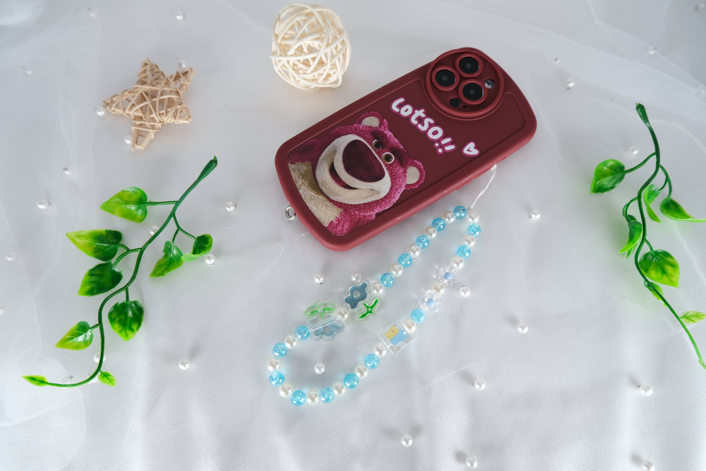 Handmade Flower Beaded Phone Charm