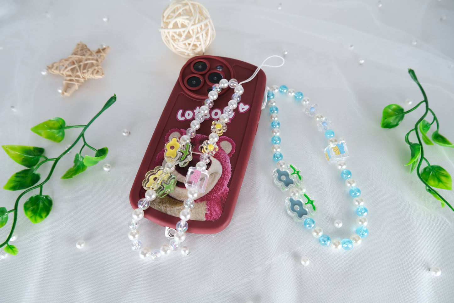 Handmade Flower Beaded Phone Charm