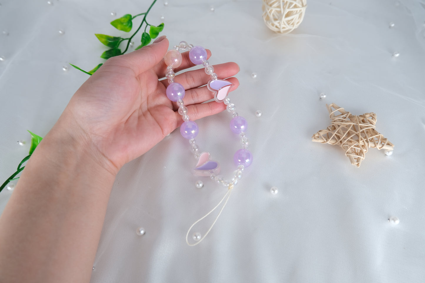 Phone Charm – Purple & Yellow Kawaii Strap