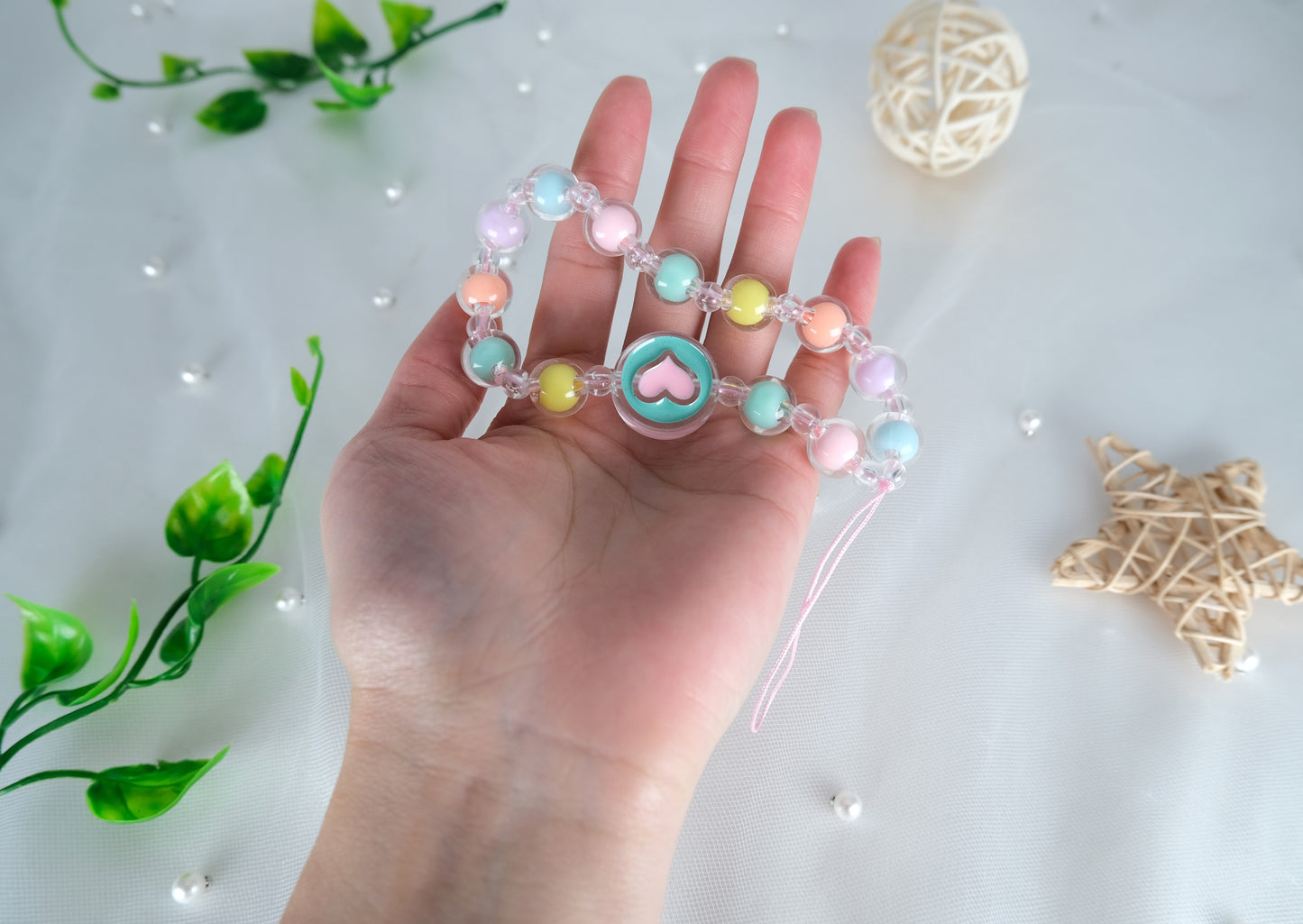 Handmade Colorful Beaded Phone Charm