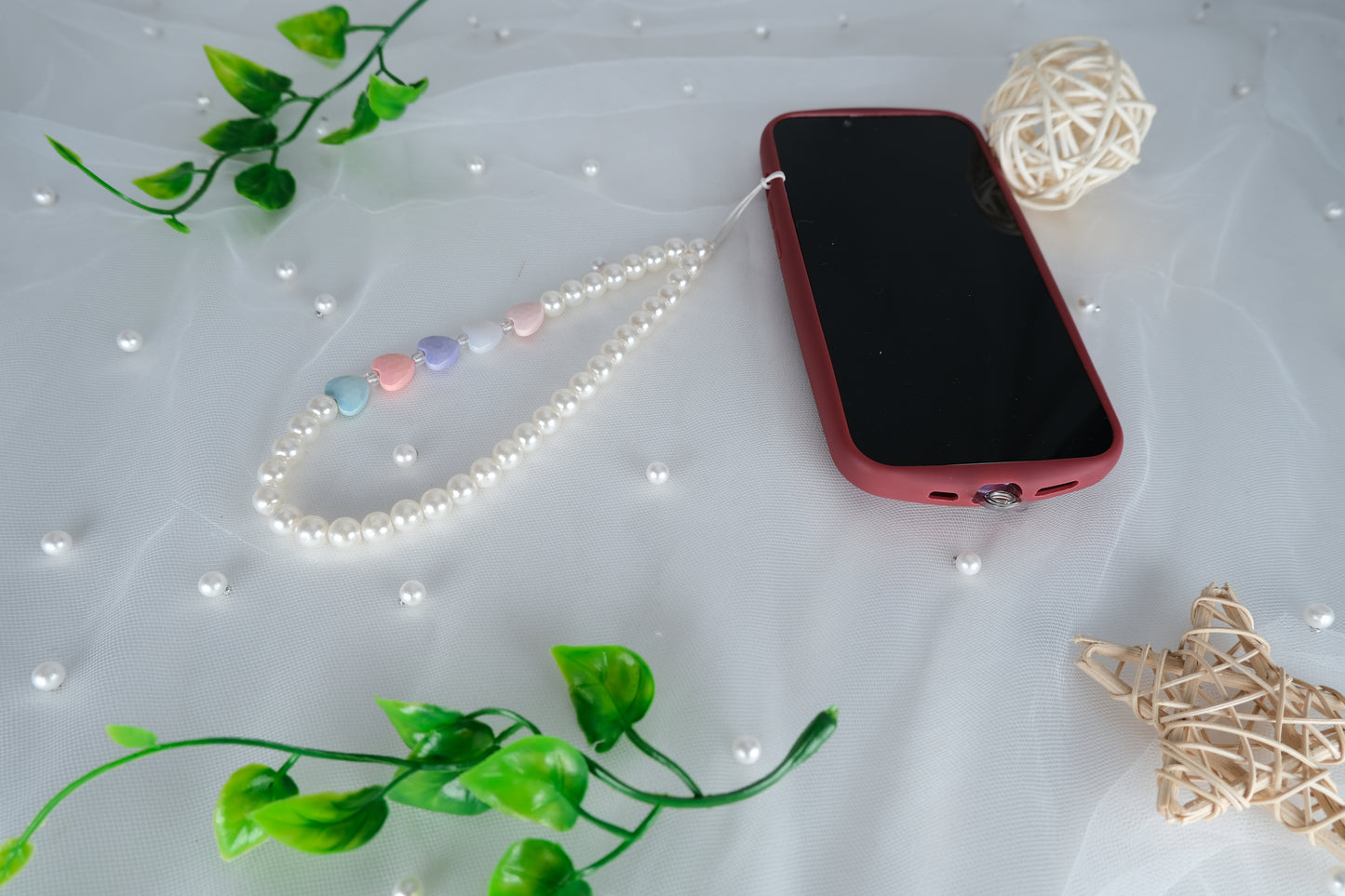Pearl Beaded Phone Charm