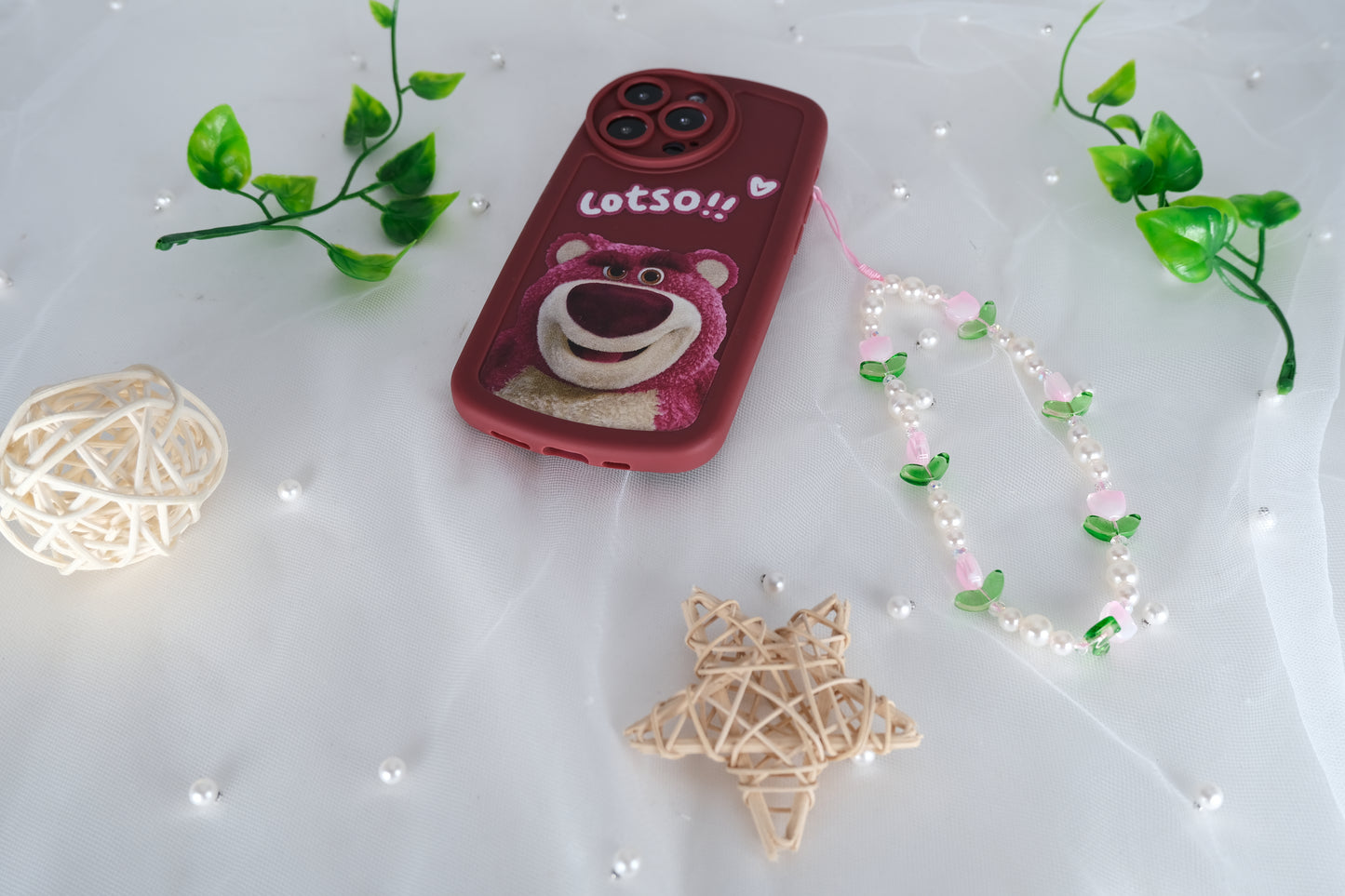 Handmade Pink Crystal Beaded Phone Strap